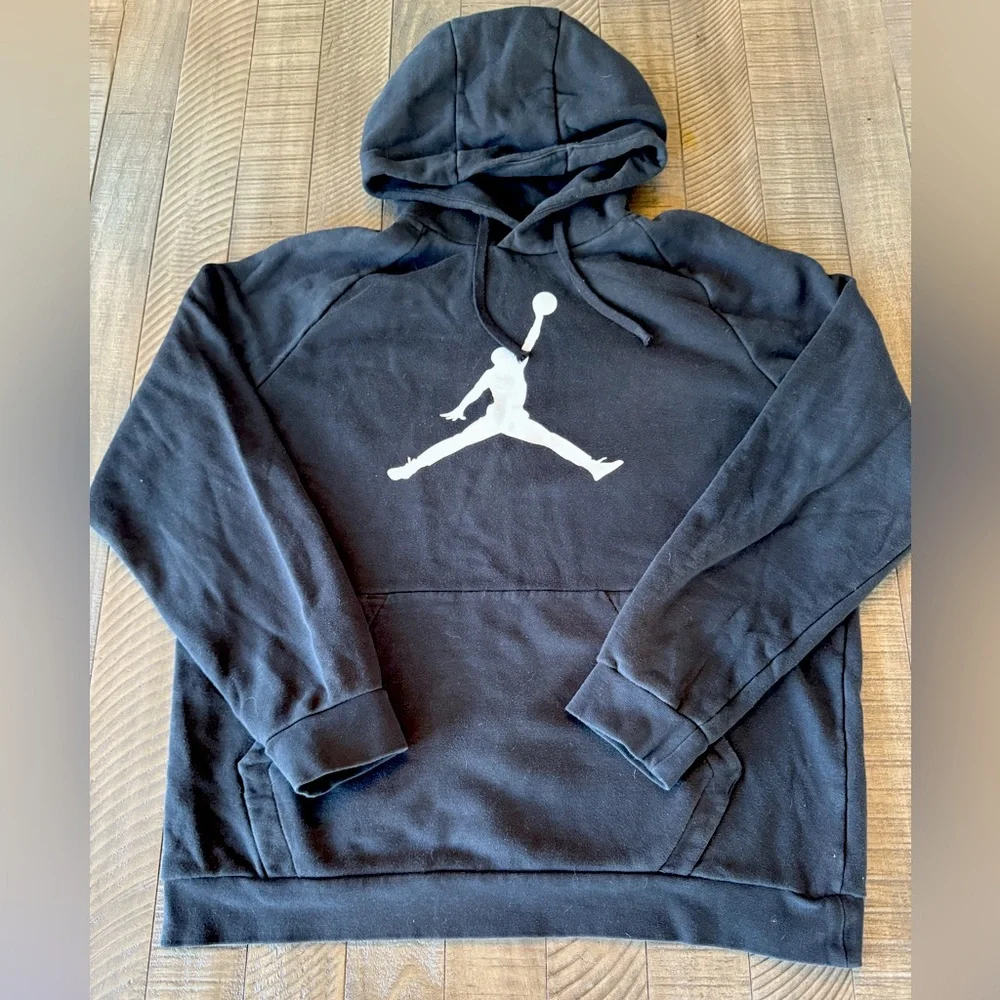 Air Jordan Black Hoodie  - Nike Jordan Jumpan Logo Pullover Hoodie Men’s Size XL